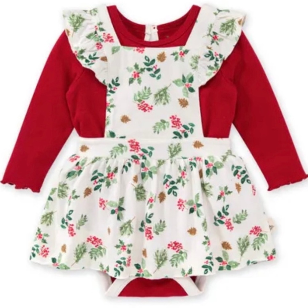 Burt’s Bees Baby Festive Red & Cream Organic Cotton Outfit Set | 6–9 Month | 🆕